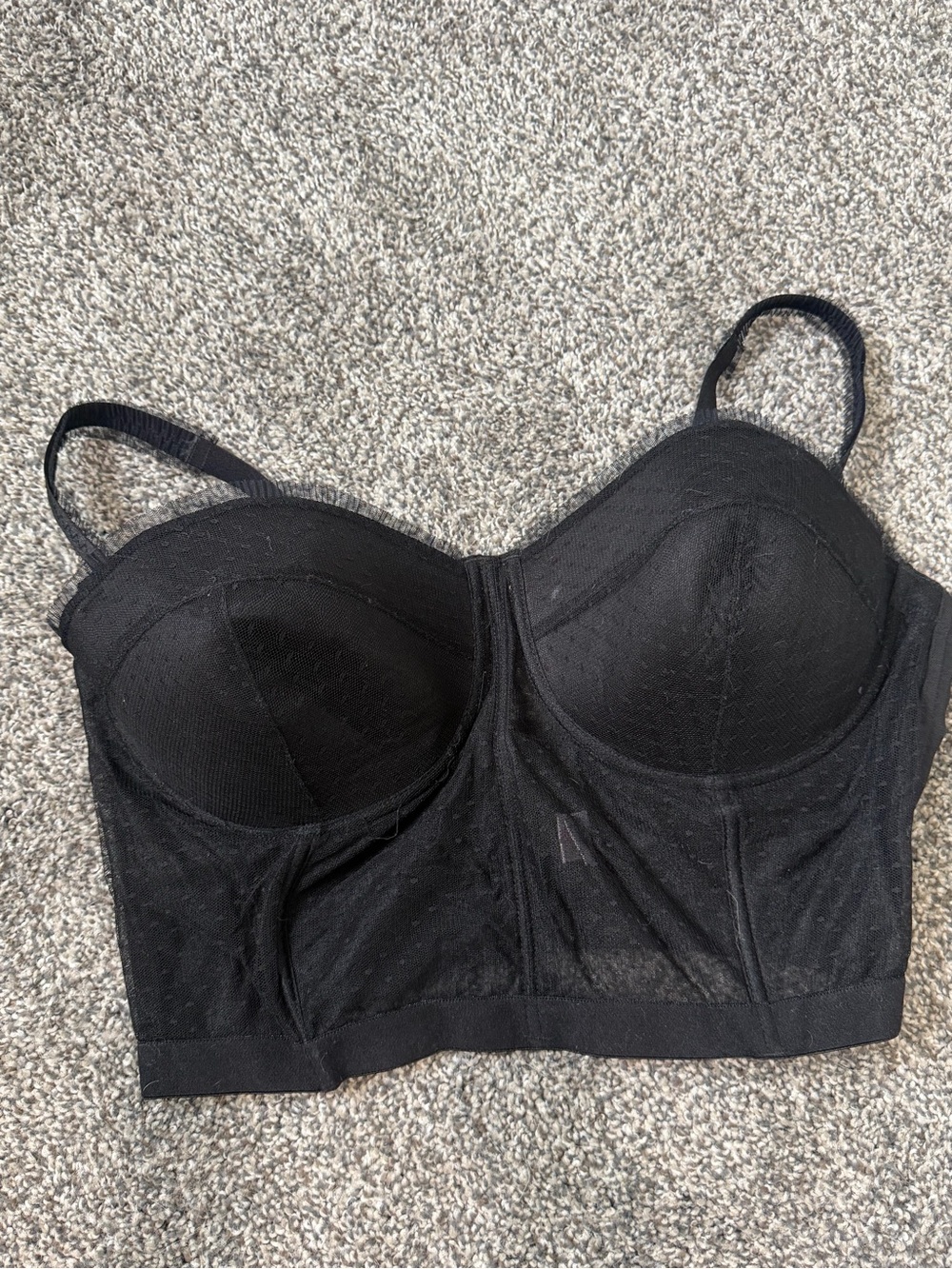 torrid Black Longline Bustier Bra with Sheer Paneling